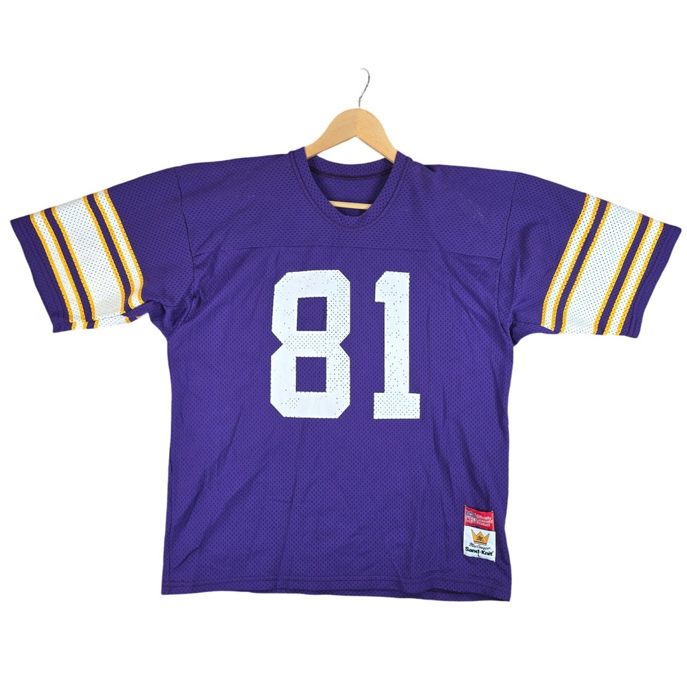 Vintage 80s‎ MacGregor Sand Knit Anthony Carter NFL Jersey 81 Purple Mens Size L